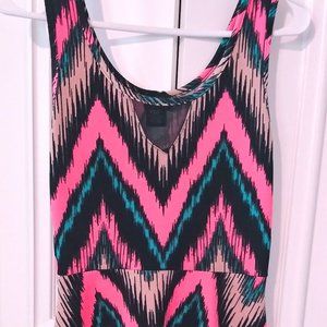 Flattering chevron skater style dress